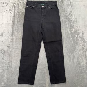 Vintage Lauren Ralph Lauren Jeans Women's Straight Jeans Size 4 Black Denim